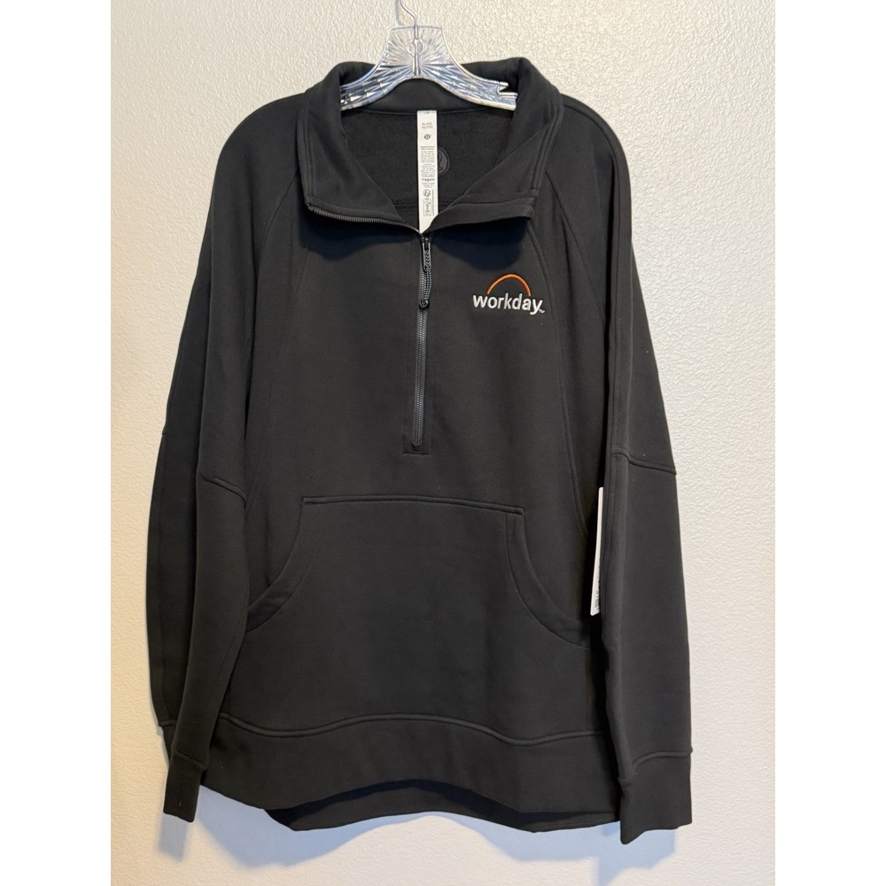 LULULEMON Scuba Oversized Funnel Neck Half Zip XL/XXL Black NWT Workday LW3JAMS